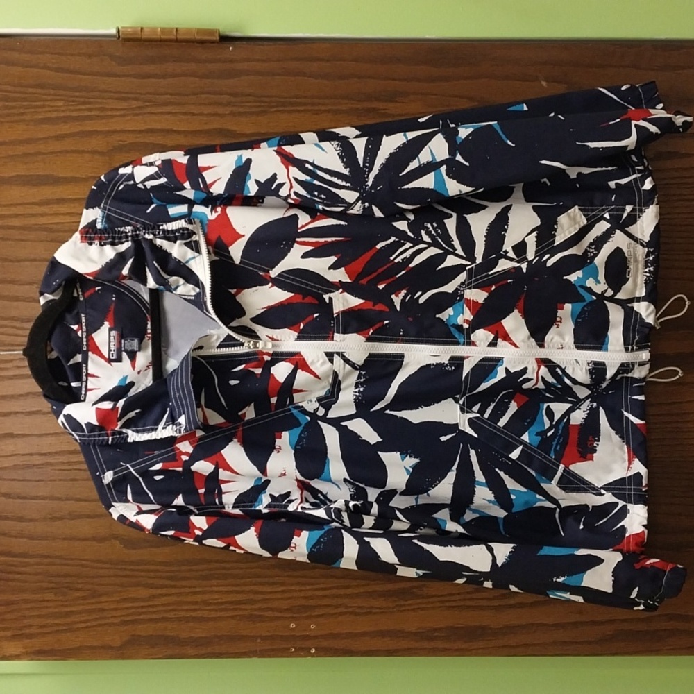 Chaps Sport Women's Windbreaker Zip-up Cinch waist. Size XL